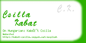 csilla kabat business card